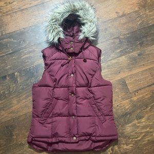 H&M maroon parka vest.   T32 high quality